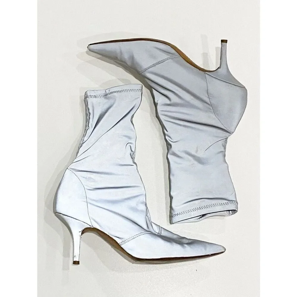 YEEZY SEASON 7 Reflective Ankle Boots Gray Booties Damaged AUTHENTICATED